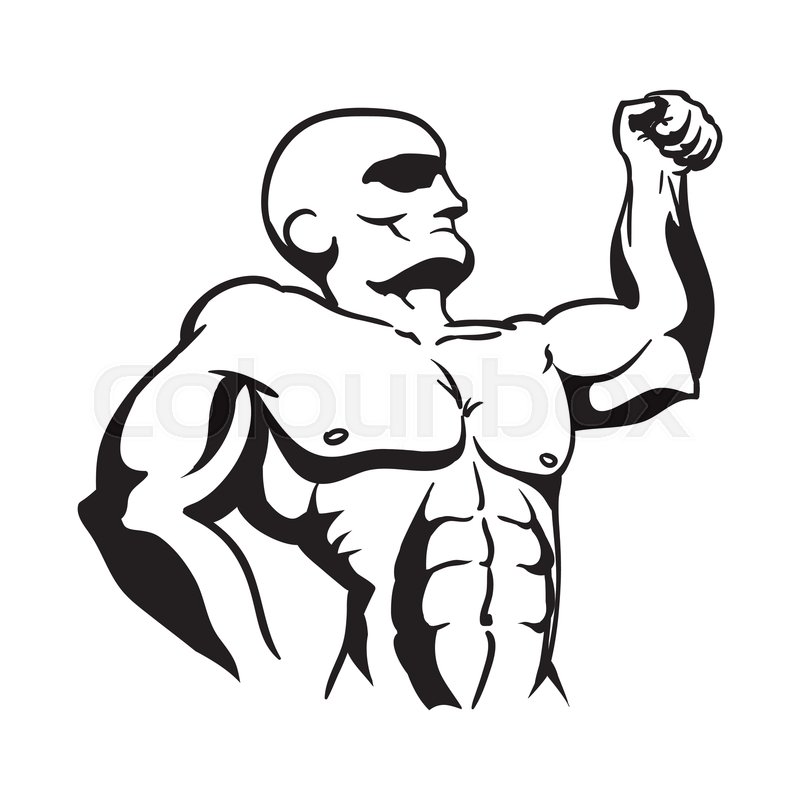 800x800 Strong Bodybuilder Silhouette Icon Stock Vector Colourbox