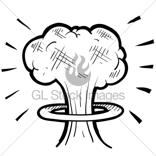 500x500 Nuclear Explosion Mushroom Cloud Sketch Gl Stock Images