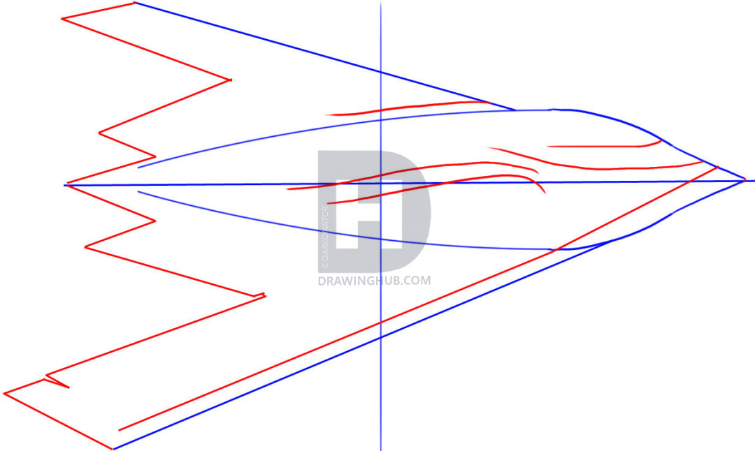 1080x646 How To Draw A Stealth Bomber, Step