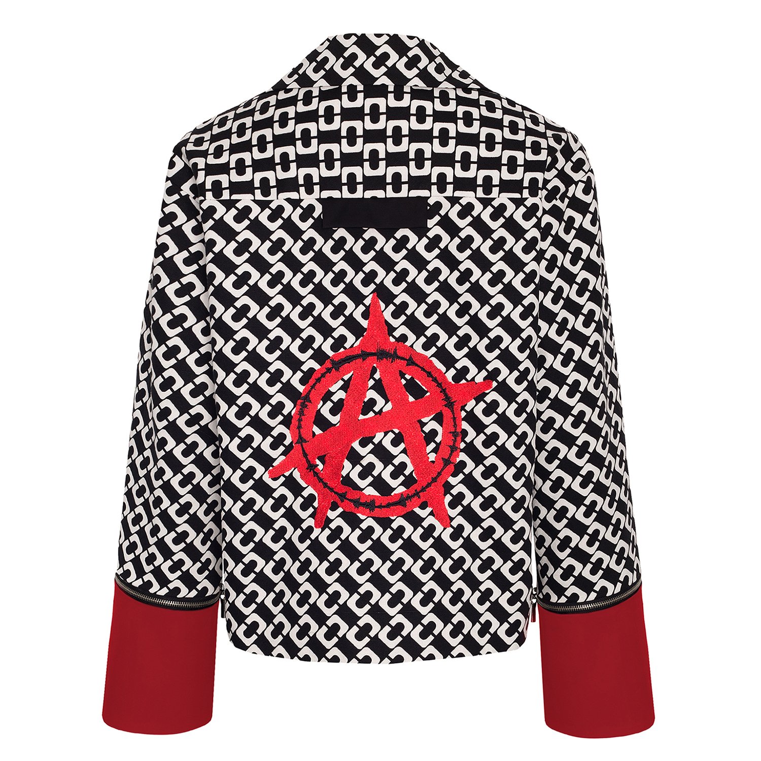 1500x1500 Monochrome Snake Leather Bomber Jacket