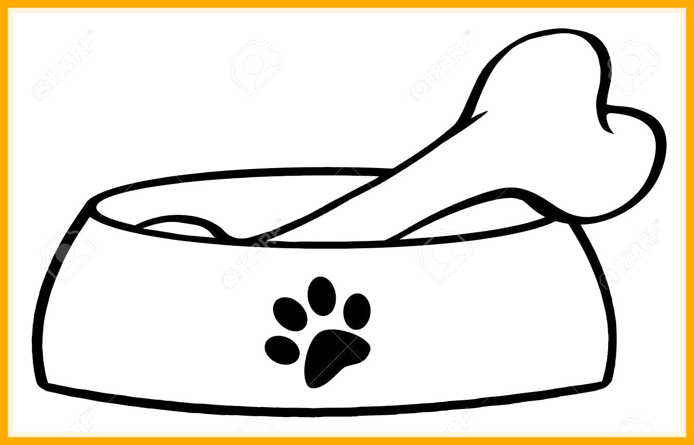 1350x866 Dog Bone Drawing Clip Art