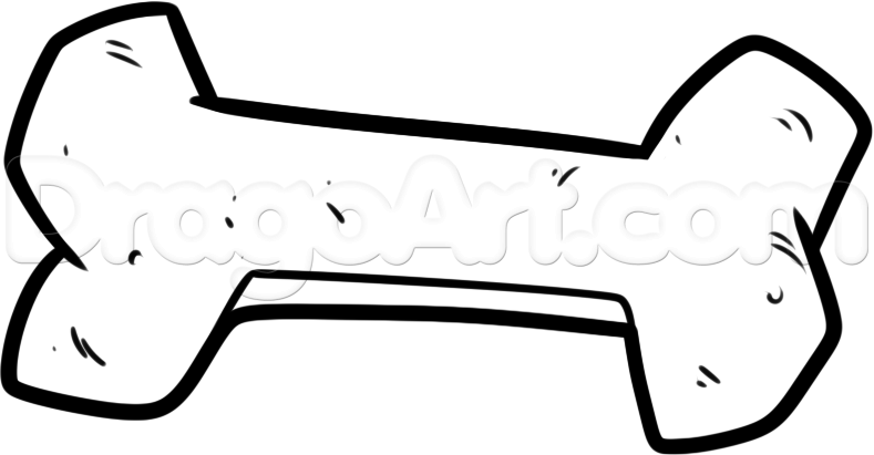 789x411 How To Draw A Dog Bone, Step