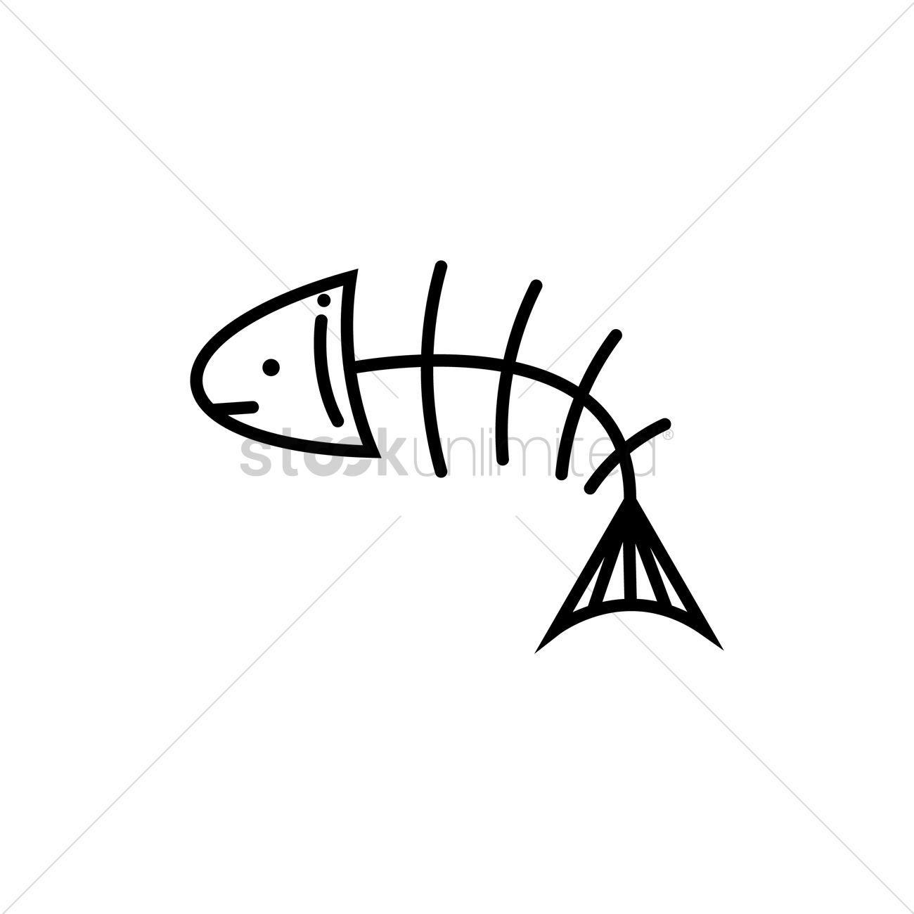 1300x1300 Fish Bone Vector Image