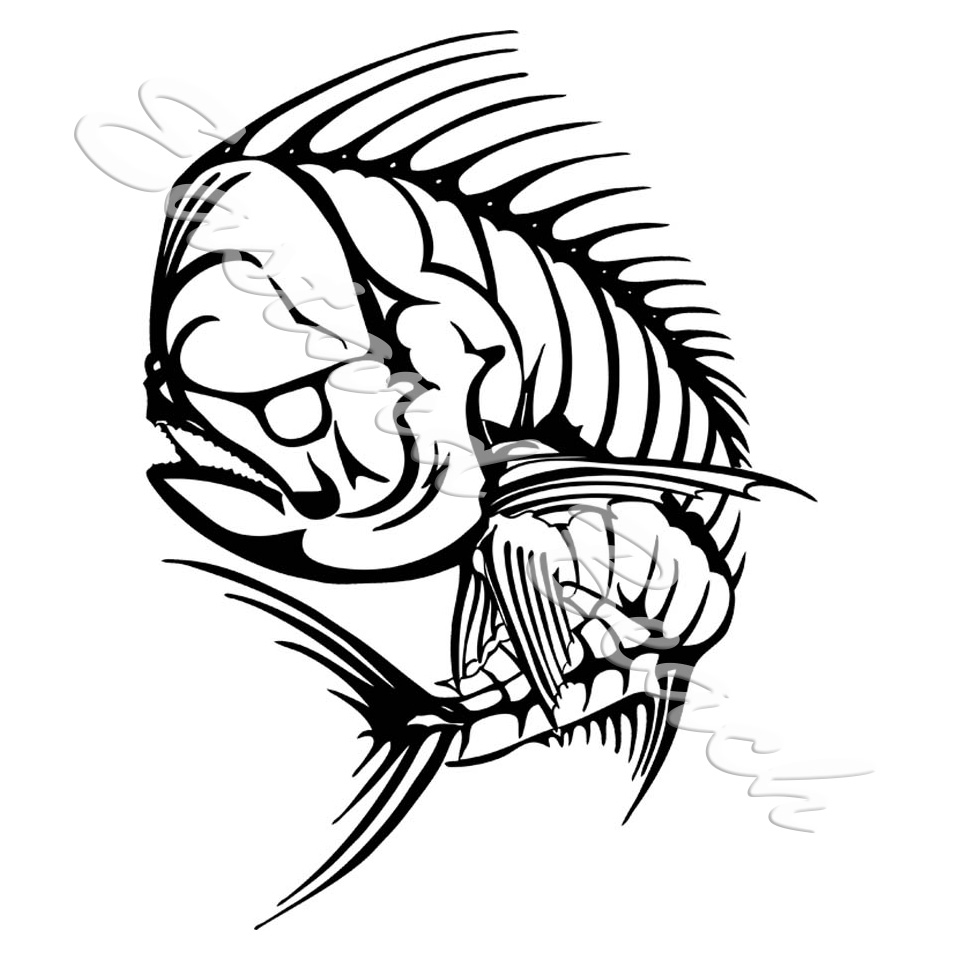 960x960 Mahi Fish Bones Fishing Bonefish Vinyl Home Office Camp Wall Art