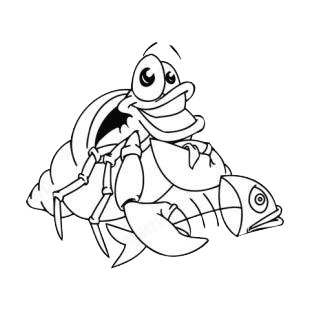 310x310 crustacean with bonefish fish decals, decal sticker