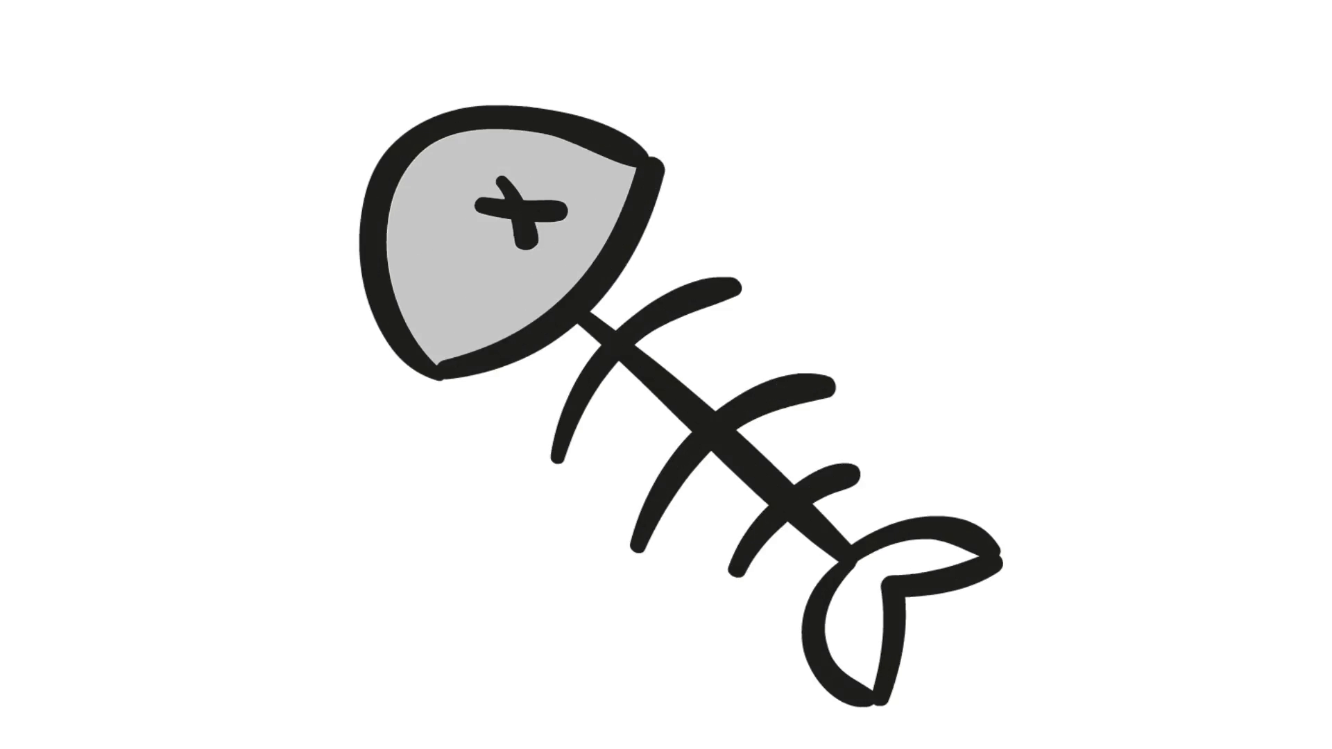 1920x1080 Fish Bone Cartoon Illustration Hand Drawn Animation Transparent