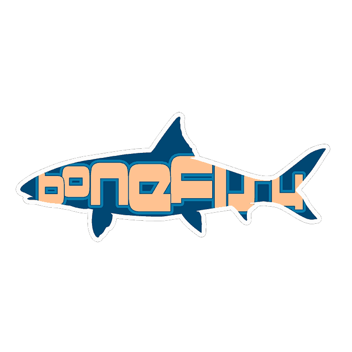 700x700 typeface bonefish sticker