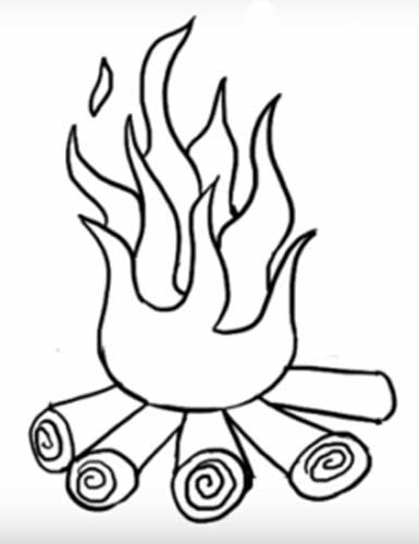 385x500 How To Draw Fire Three Different Step