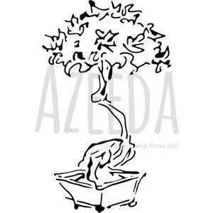 300x300 'bonsai tree' wall stencil template