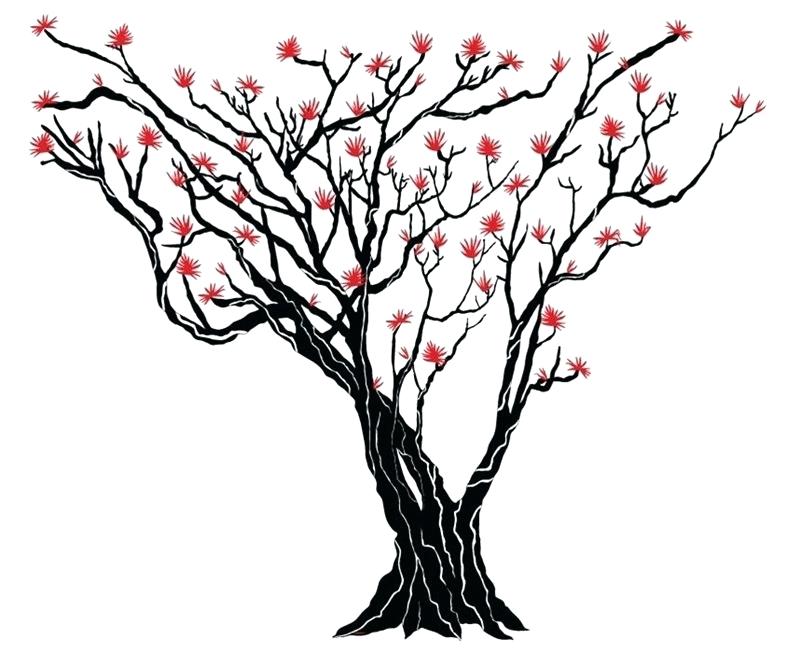 800x653 Artificial Japanese Cloud Tree Blooming Pink On White Background