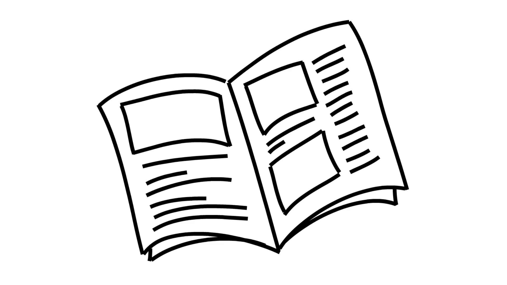 1920x1080 Open Book Line Drawing Illustration Animation With Transparent