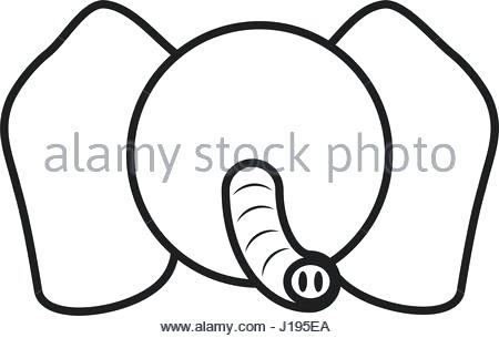 450x305 Elephant Animals Book Outline Vector Image Drawing Face