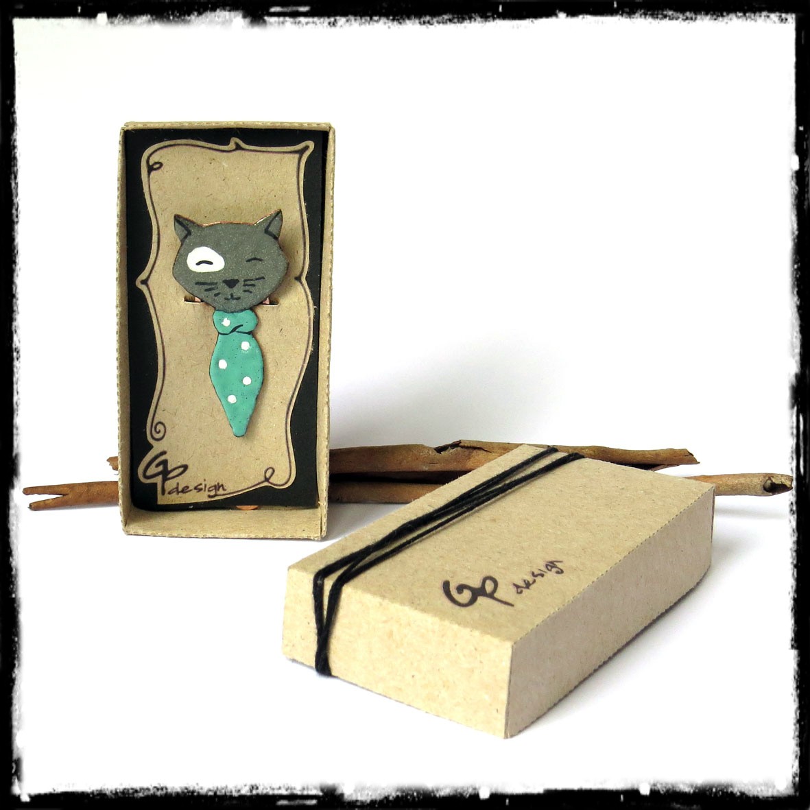 1181x1181 bookmark animal gray cat original copper animal bookmark design