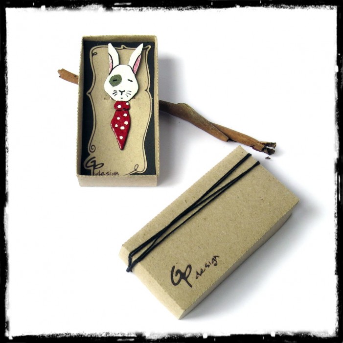 701x701 bookmark animal white rabbit original copper animal bookmark design