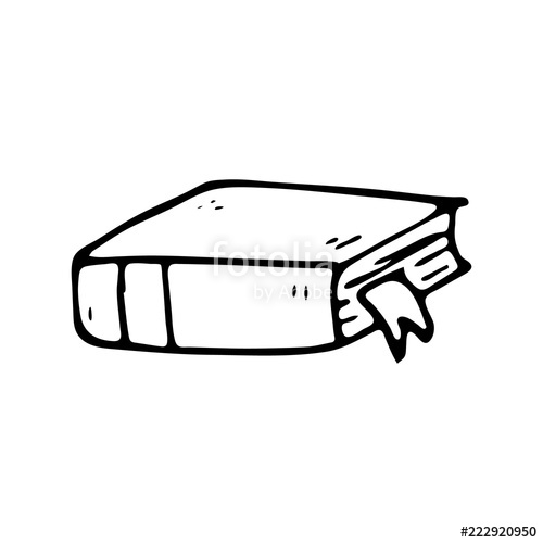 500x500 hand drawn book with a bookmark doodle doodle icon hand drawn