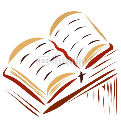 400x400 an open book lying on a table, a bookmark with a cross buy