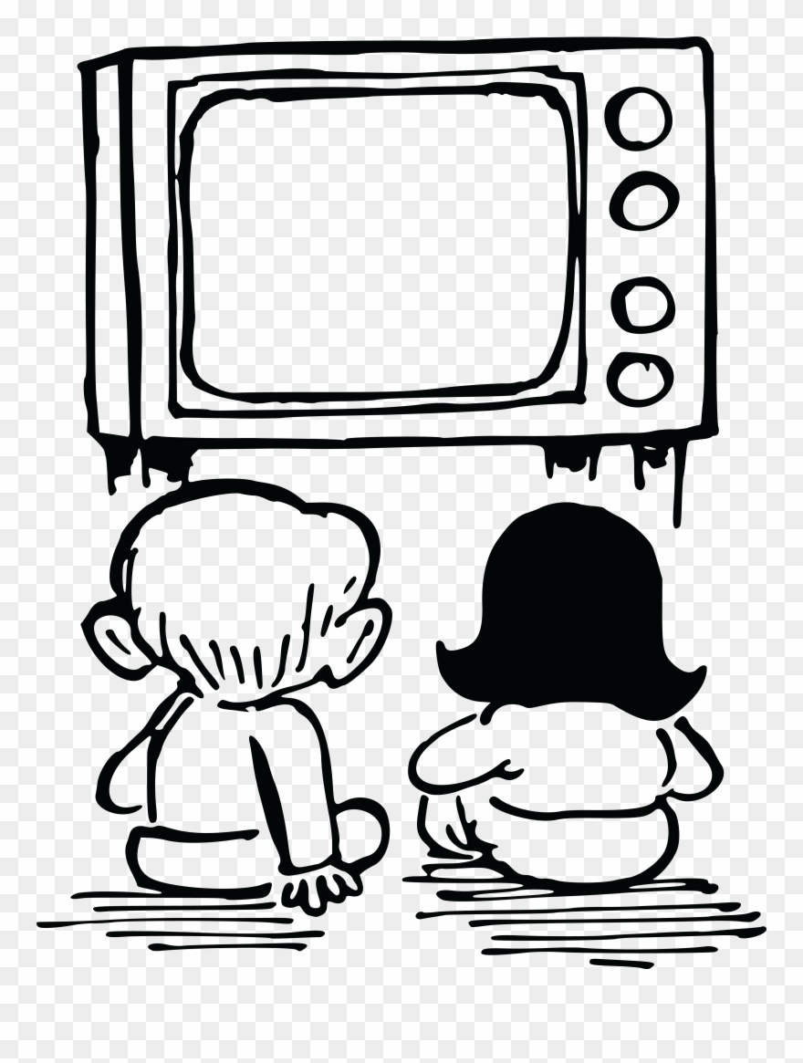 880x1165 Free Clipart Of Kids Watching Tv