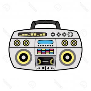 300x300 set of speakers with woofer on white background stereo sound icon