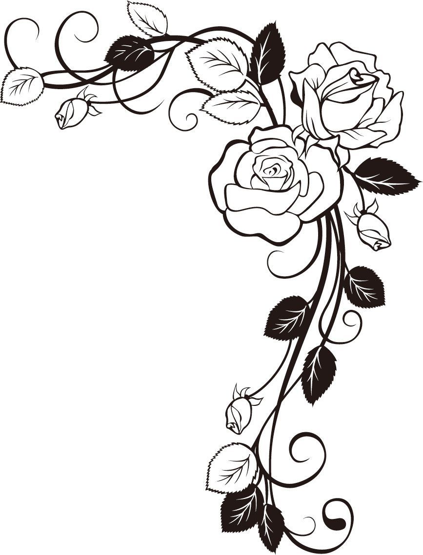 867x1139 Page Border Designs For Projects With Flowers To Draw