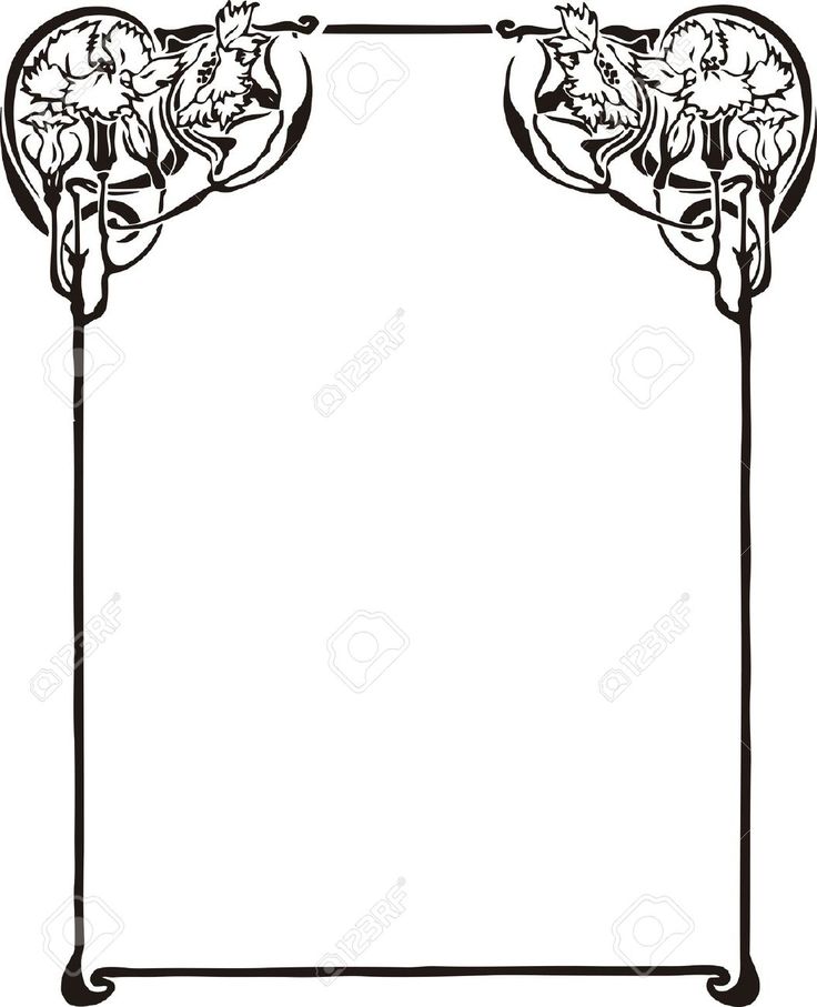 736x907 Download Art Nouveau Border Vector Clipart Art Deco Borders Art