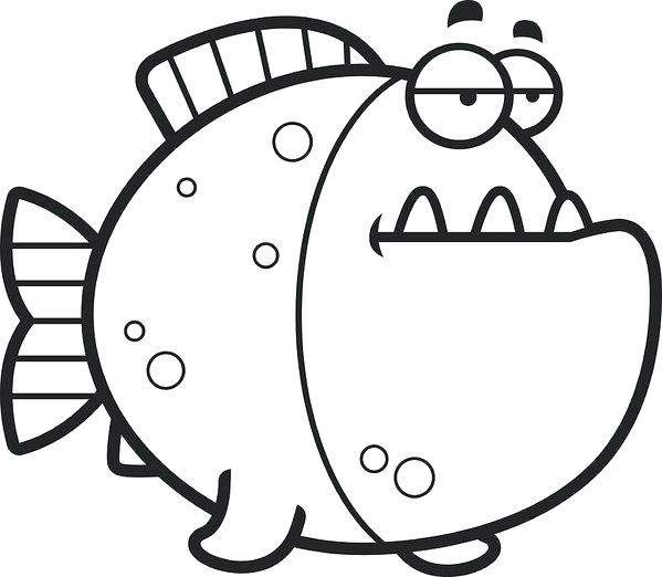 599x522 Piranha Drawings How To Draw A Piranha Plant