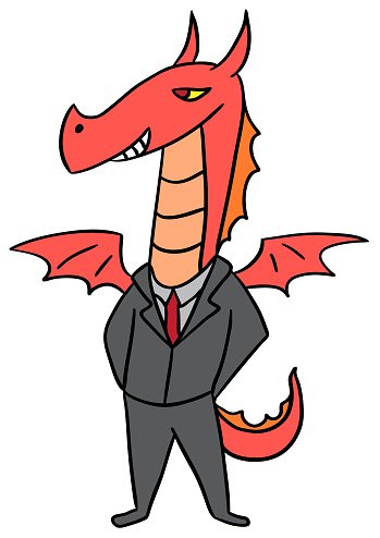 349x494 Cartoon Drawing Dragon Boss Premium Clipart