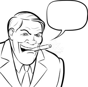 304x299 Whiteboard Drawing Cartoon Boss Smoking Cigar With Speech Bubb