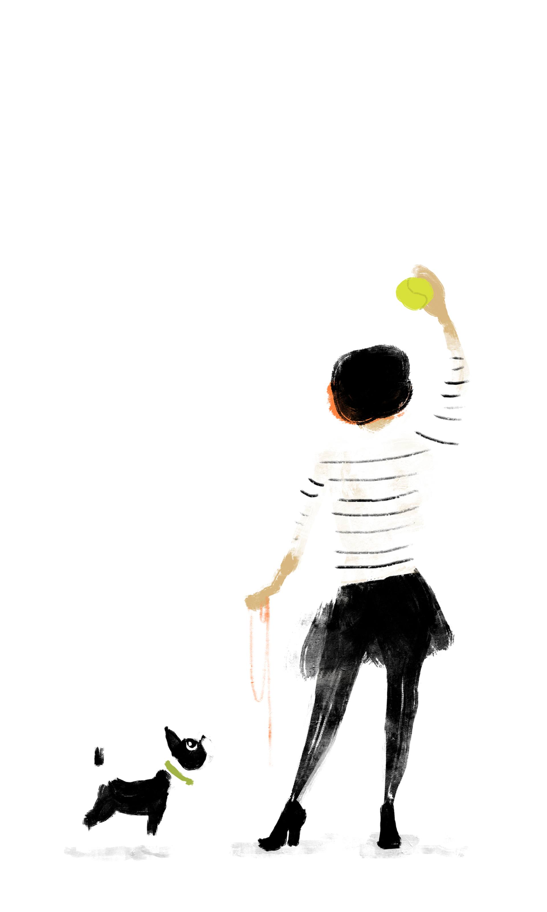 1920x3199 Girl Playing With Her Boston Terrier Drawing