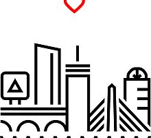 220x200 Boston Skyline Drawing Stickers Redbubble