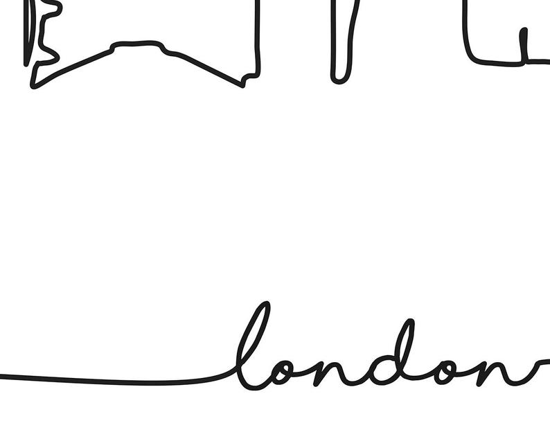 794x637 london skyline print city skyline outline poster city etsy