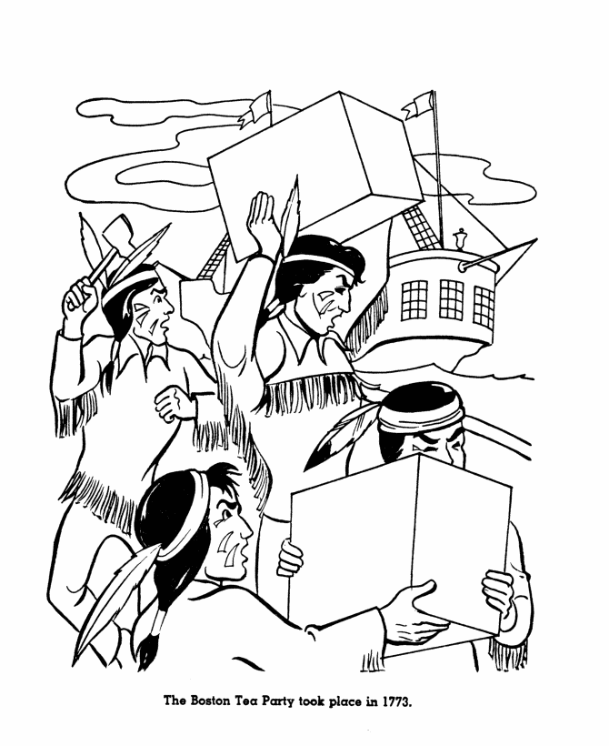 670x820 Boston Tea Party Coloring