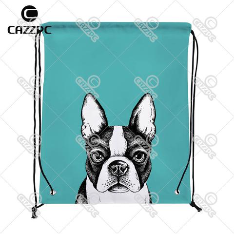 480x480 boston terrier drawing teal drawstring backpack barking bullies