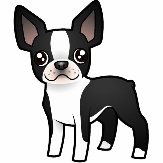 540x540 cartoon boston terrier cutout book marks boston