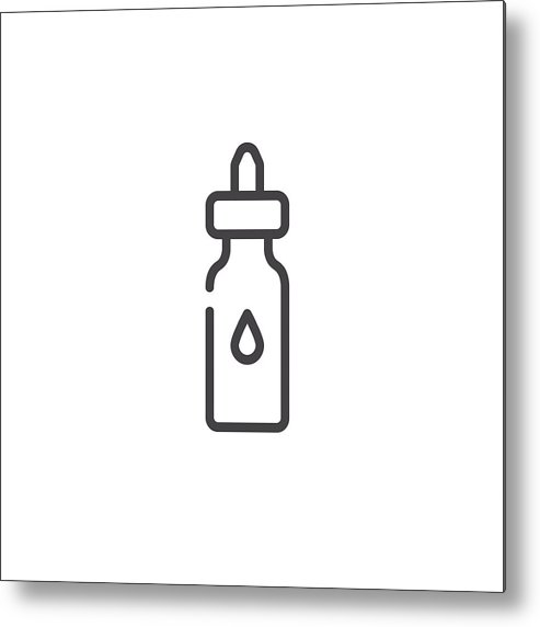 493x572 Oil Bottle Line Icon Metal Print