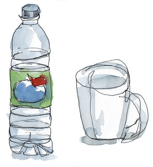 587x640 Water And Coffee A Cup Of Water, Food Illustrations, Illustration