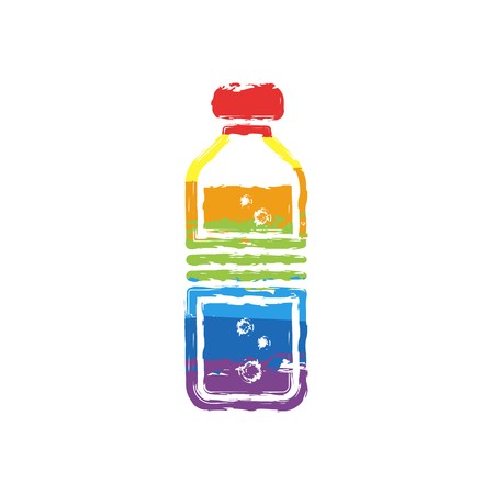 450x450 Bottle Of Water With Bubbles Simple Single Icon Drawing Sign