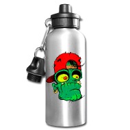 190x190 Cartoon Zombie Head Monster Vector Image Drawing Water Bottle