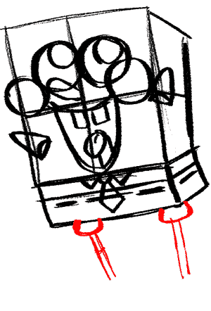 300x442 spongebob draw spongebob's legs and the bottom of his pants