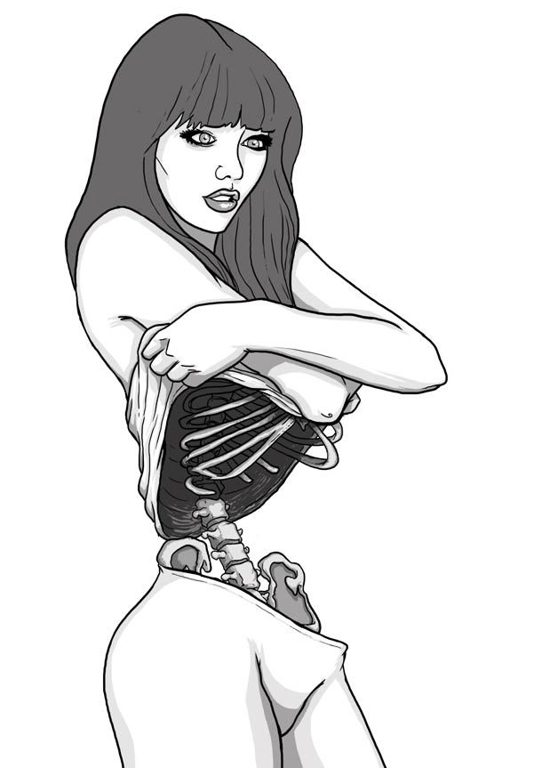 610x863 Skeletons And Pretty Girls Illustrations