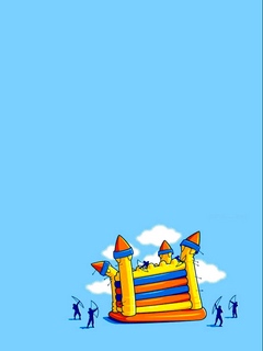 240x320 Download Wallpaper Blue, House, Drawing, Multicolored Old