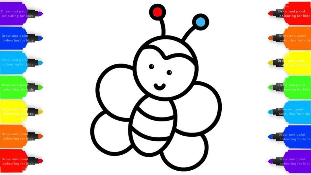 1280x720 How To Draw A Bee Easy Step