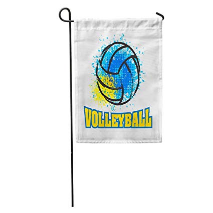425x425 Semtomn Garden Flag Sport Volleyball Abstract Drawing