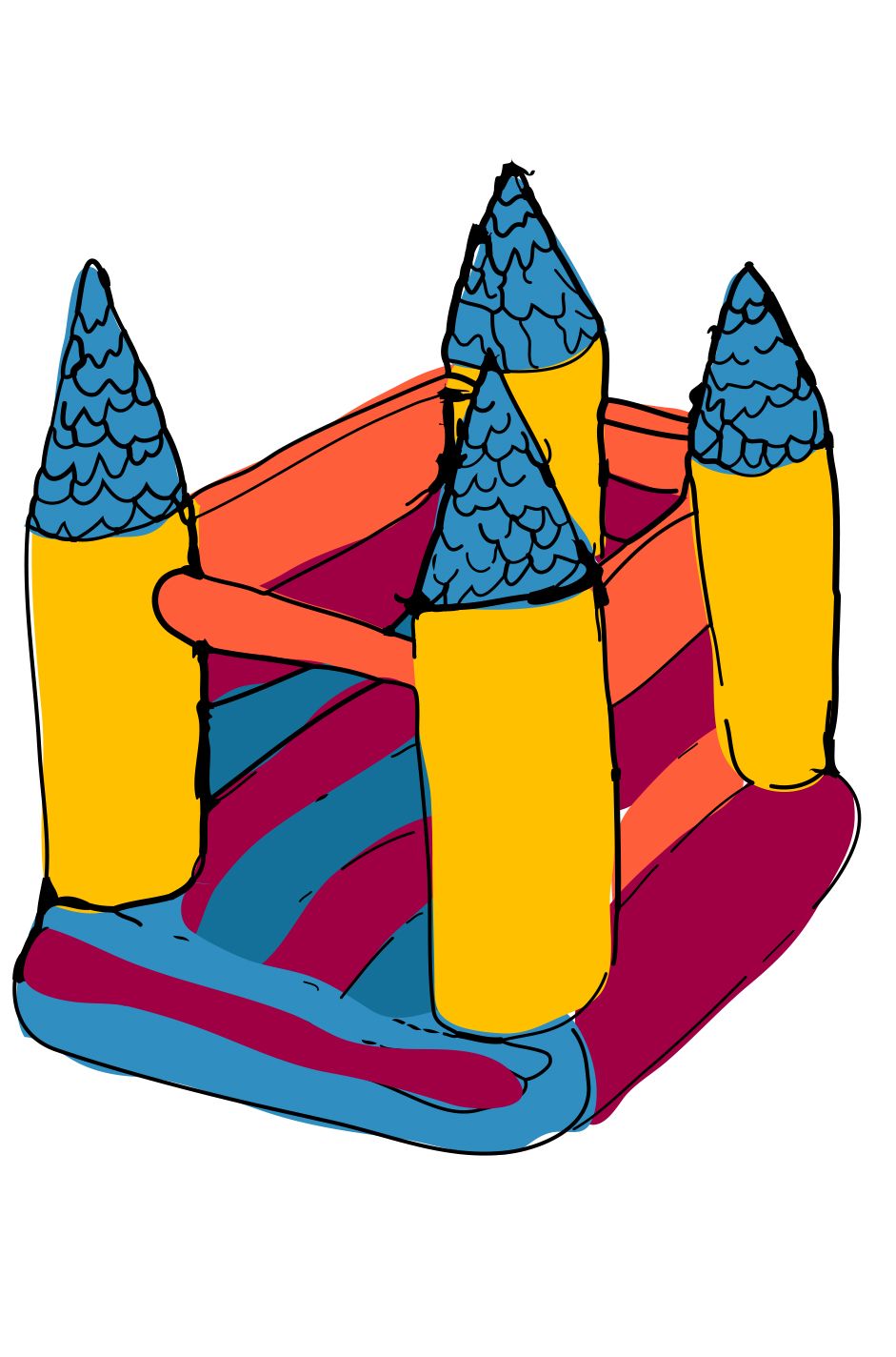 941x1424 Cartoon Bouncy Castle Illustrations Castle Illustration