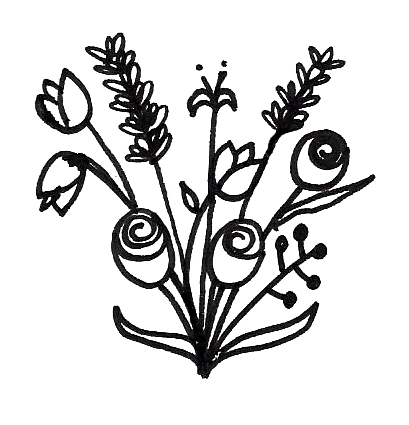 409x425 Easy Flower Bouquet Drawing Step