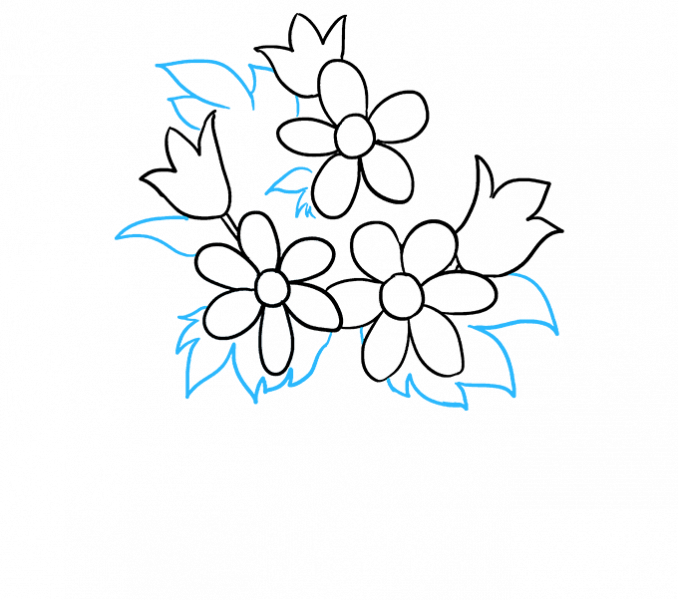 678x600 How To Draw A Bouquet Of Flowers Coloring Page