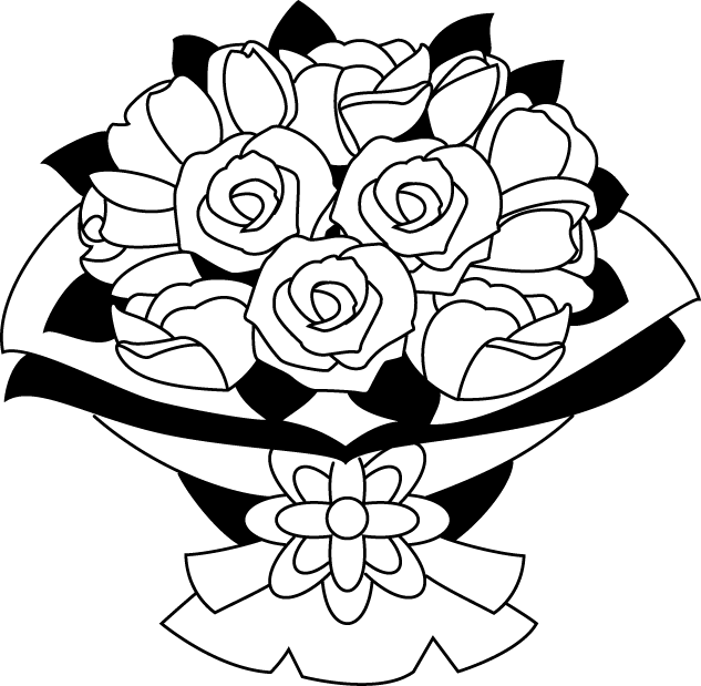 633x619 Vector Bouquet Outline Flower Transparent Png Clipart Free