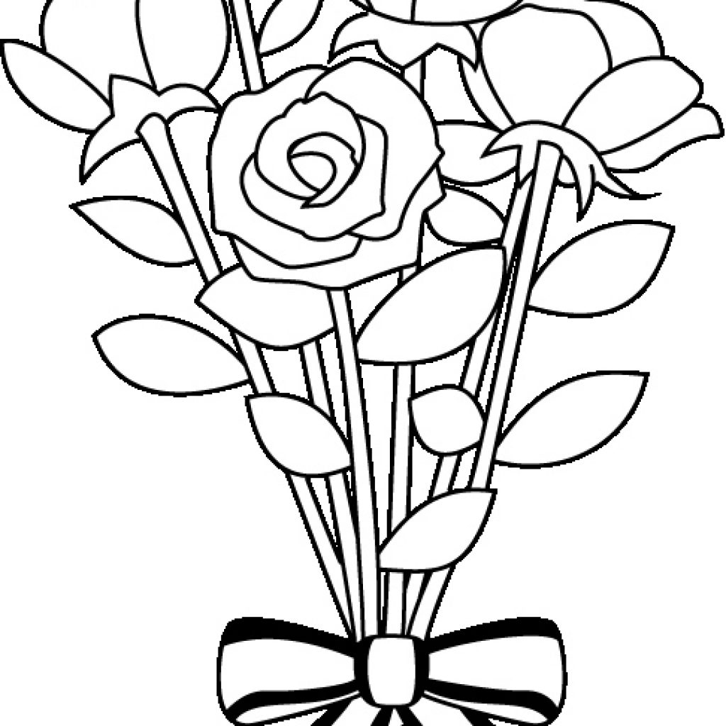 Bouquet Of Flowers Line Drawing | Free download on ClipArtMag