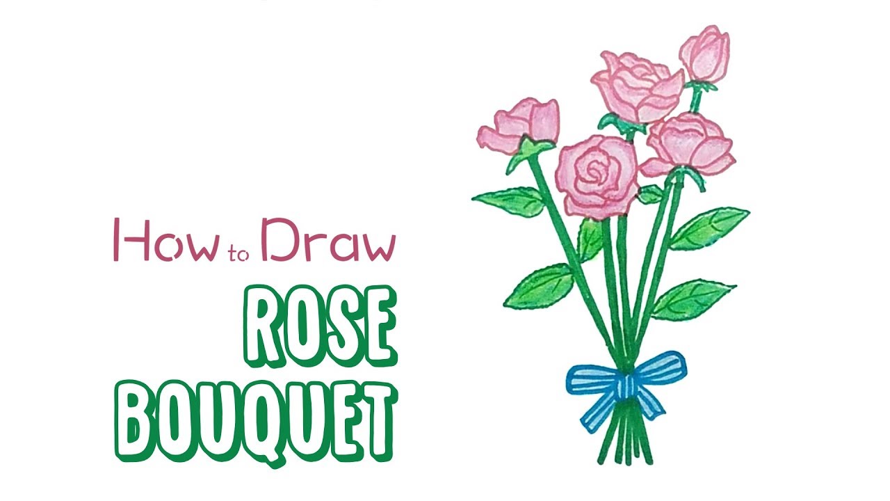1280x720 How To Draw A Rose Bouquet