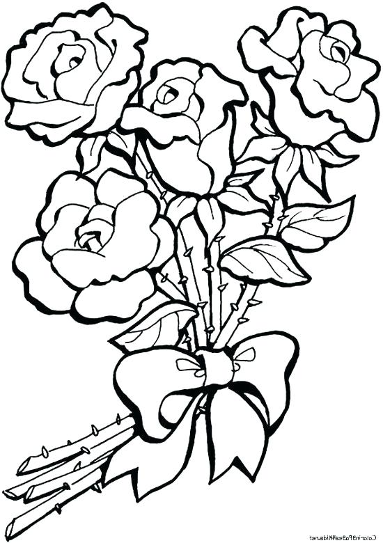 550x780 Bouquet Of Roses Coloring Pages