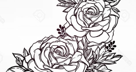 471x250 Bouquet Of Flowers Drawing Colored Line Tumblr Tattoo Images